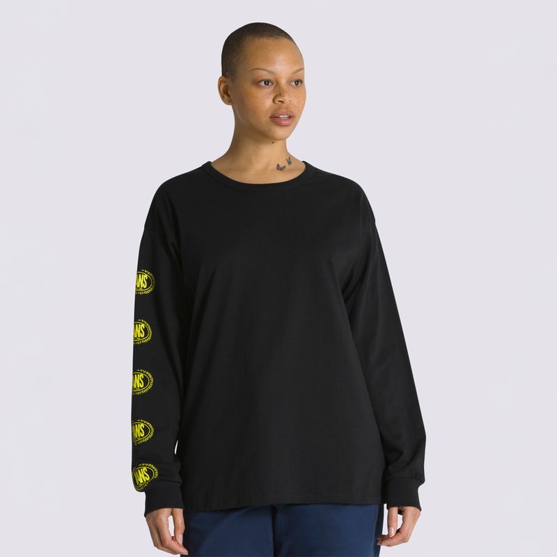 Polera Off The Wall Gradient Logo Loose Ls Tee Black