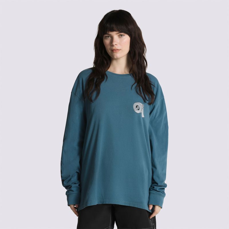 Polera-DTI-Logo-Ls-Tee-II-Vans-Teal