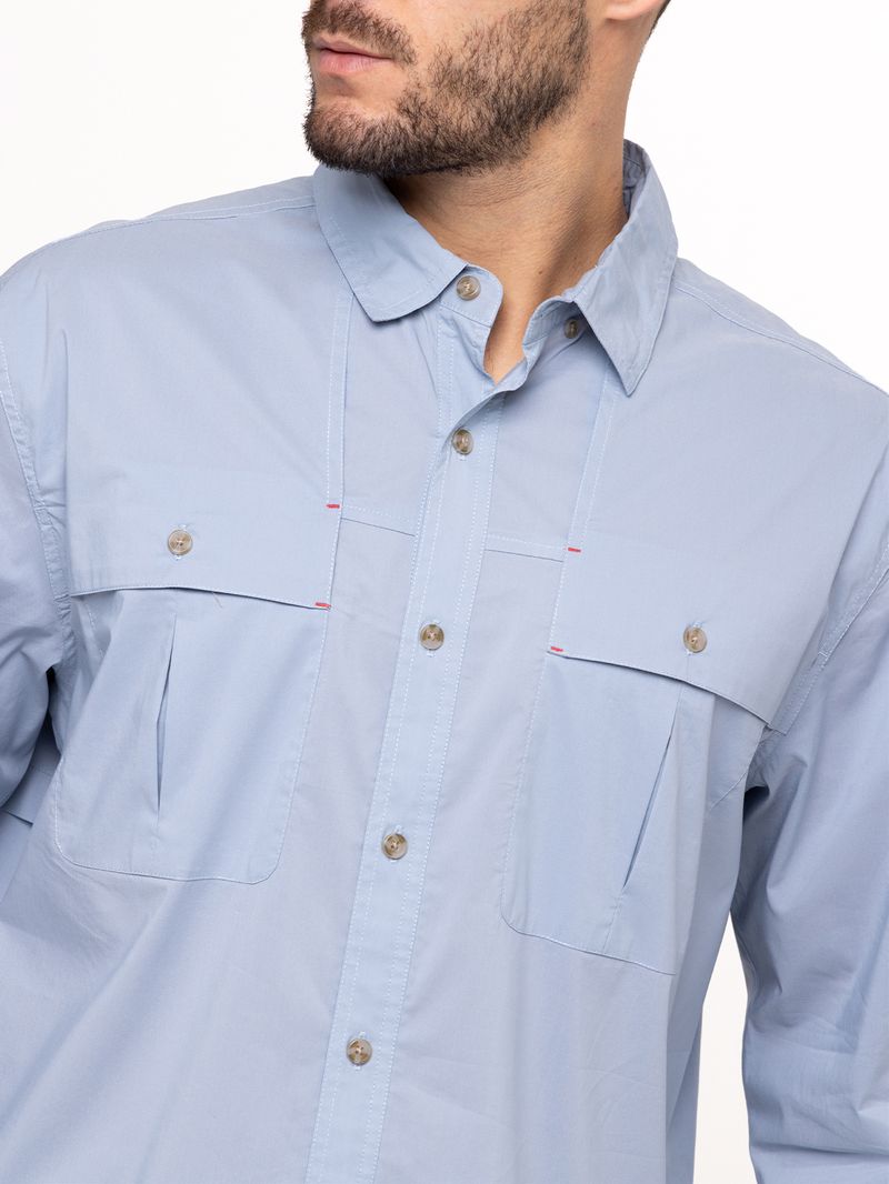 Camisa Natural Flex Hombre Chungara Azul Rockford