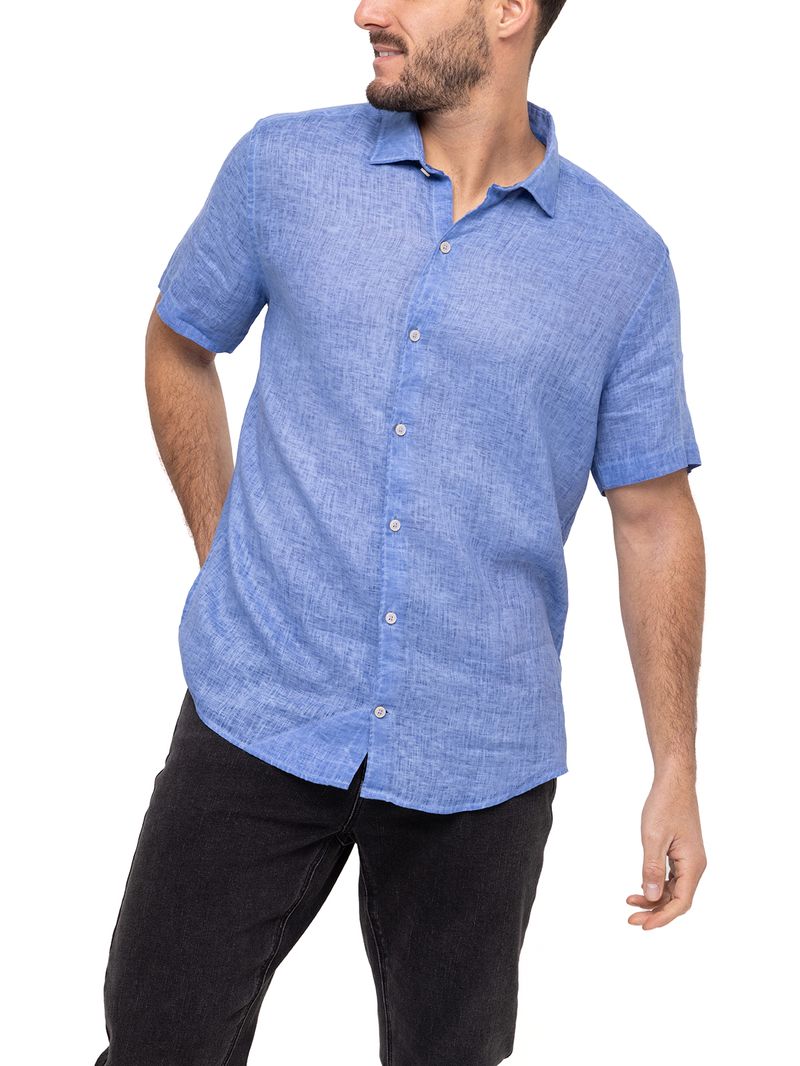 Camisa-Lino-Organico-Hombre-Linenjersey-Azul-Rockford
