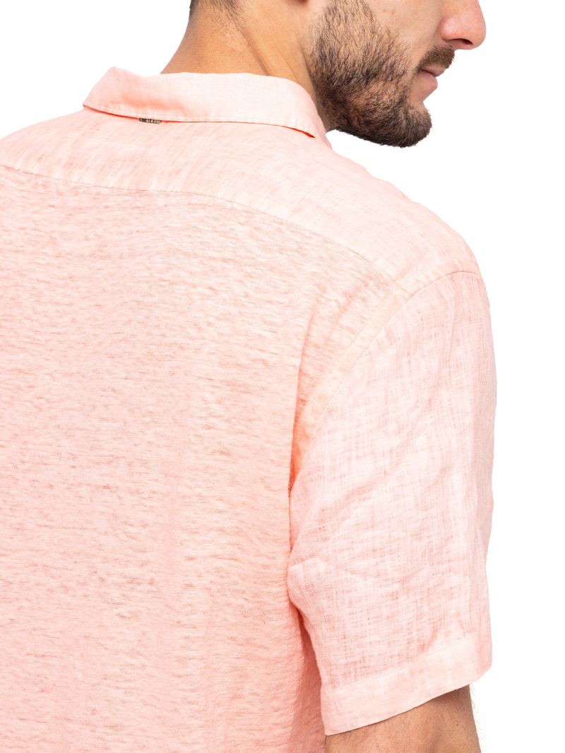Camisa-Lino-Organico-Hombre-Linenjersey-Coral-Rockford