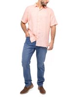 Camisa-Lino-Organico-Hombre-Linenjersey-Coral-Rockford