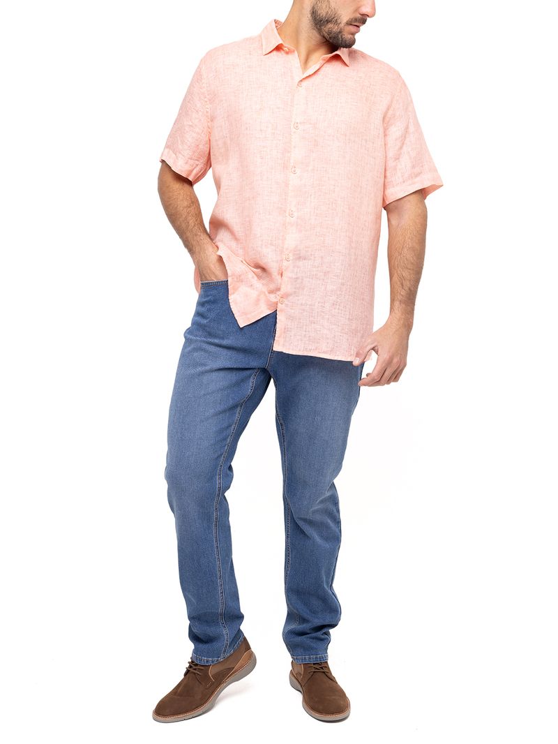 Camisa-Lino-Organico-Hombre-Linenjersey-Coral-Rockford