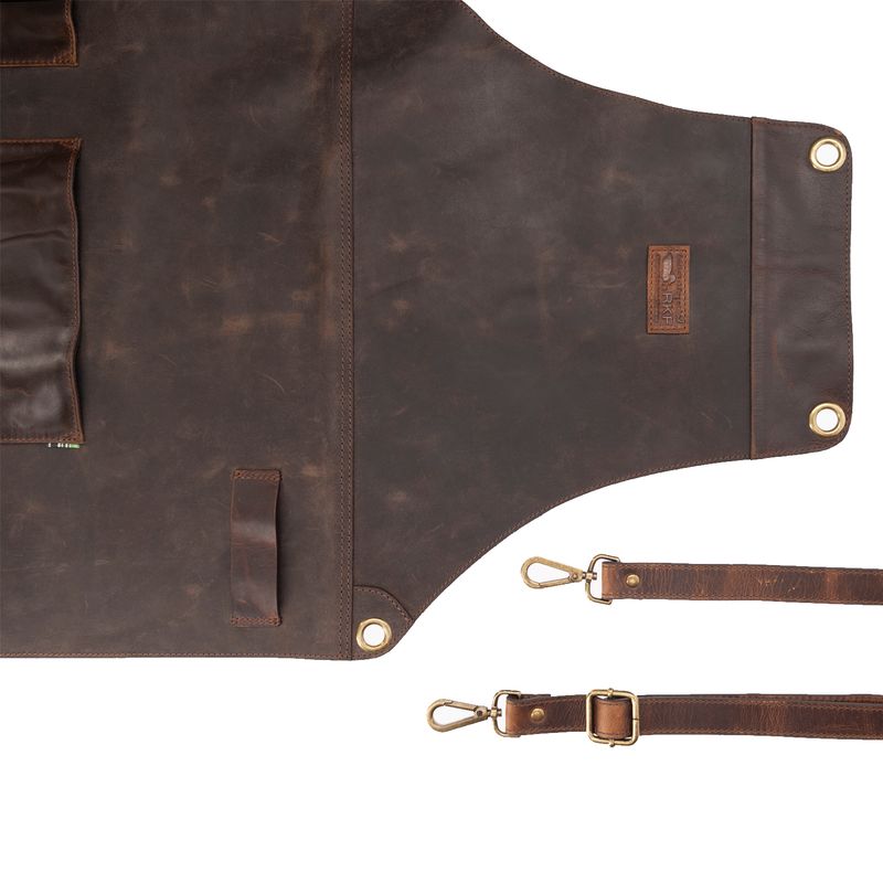 Pechera Cuero Hombre Rkf Bbq Apron Café Rockford