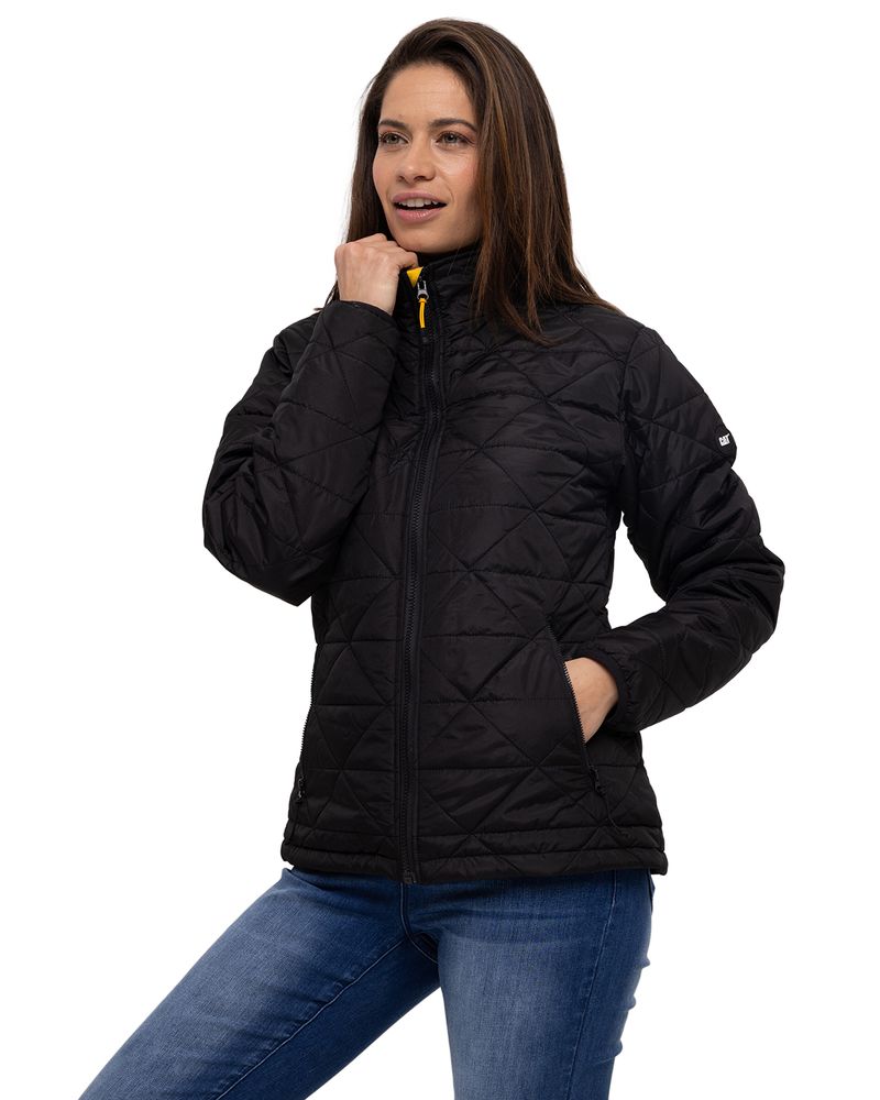 Chaqueta-Casual-Mujer-W-MEDIUMWEIGHT-INSULATED-TRIANGLE-QUILTED-JACKET-NEGRO-CAT