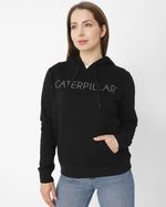 Poleron-Casual-Mujer-FLEECE-CATERPILLAR-PULLOVER-HOODIE-NEGRO-CAT