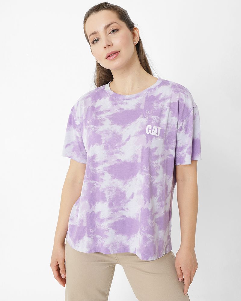 Polera-Manga-Corta-Casual-Mujer-W-EZ-TIE-DYE-TEE-MORADO-CAT