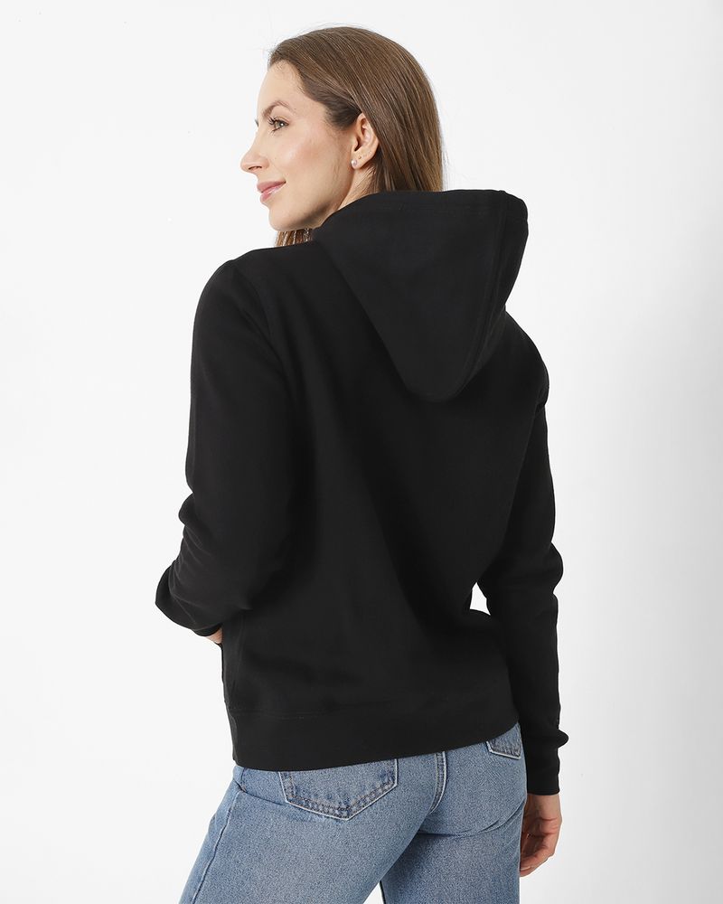 Poleron-Casual-Mujer-FLEECE-CATERPILLAR-PULLOVER-HOODIE-NEGRO-CAT