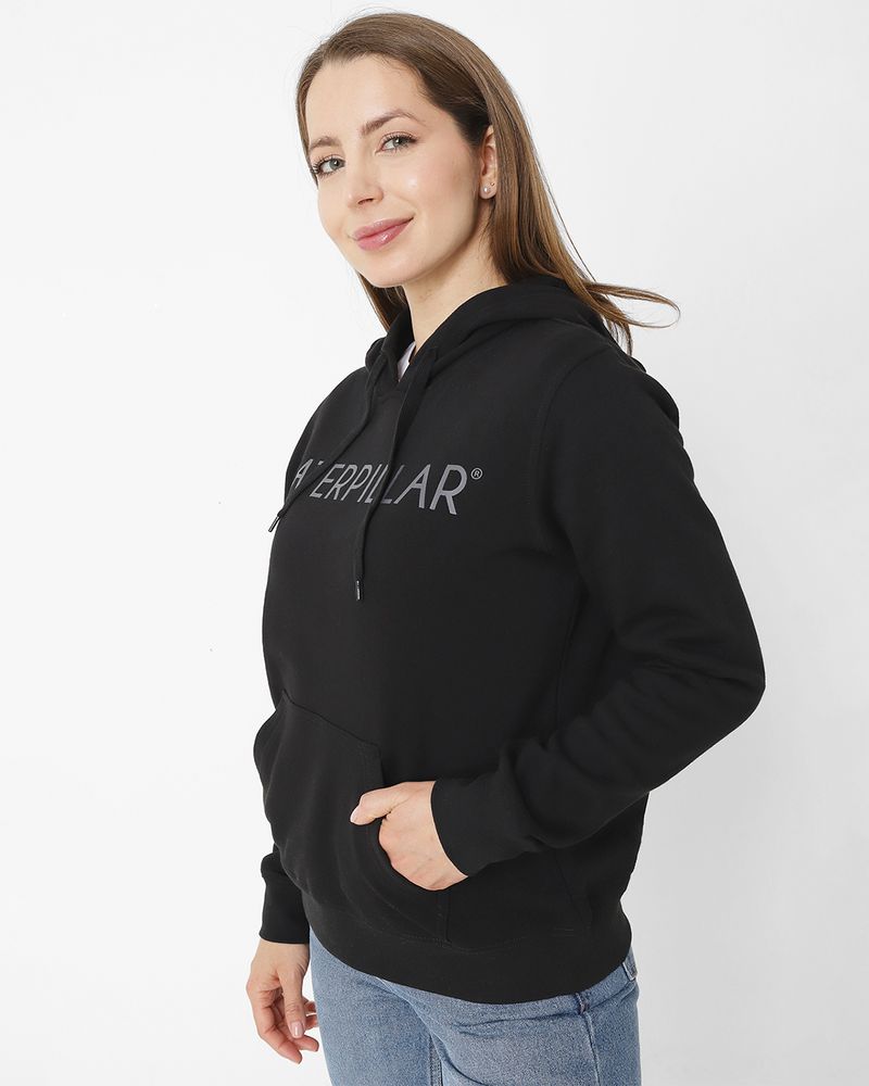 Poleron-Casual-Mujer-FLEECE-CATERPILLAR-PULLOVER-HOODIE-NEGRO-CAT