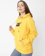 Poleron-Casual-Unisex-FLEECE-CAT-LOGO-PULLOVER-HOODIE-AMARILLO-CAT