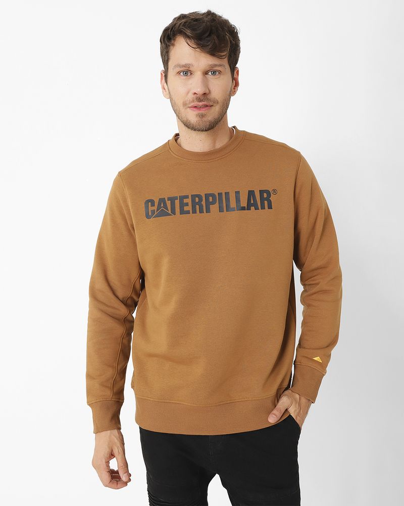 Poleron-Casual-Unisex-CATERPILLAR-LOGO-CREWNECK-SWEATSHIRT-CAFE-CAT