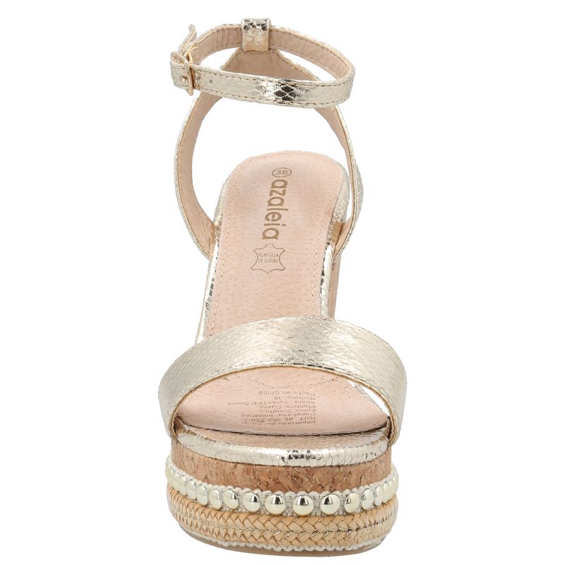 Sandalia Mujer Jack Dorado Azaleia