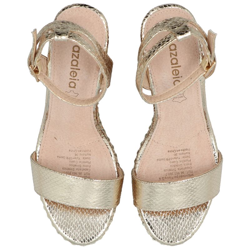 Sandalia Mujer Jack Dorado Azaleia