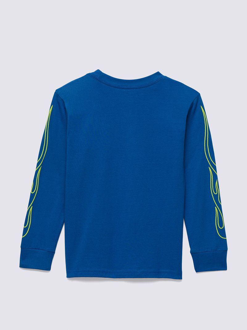 Polera-Manga-Larga-Niño-Neon-Flames-Azul-Vans