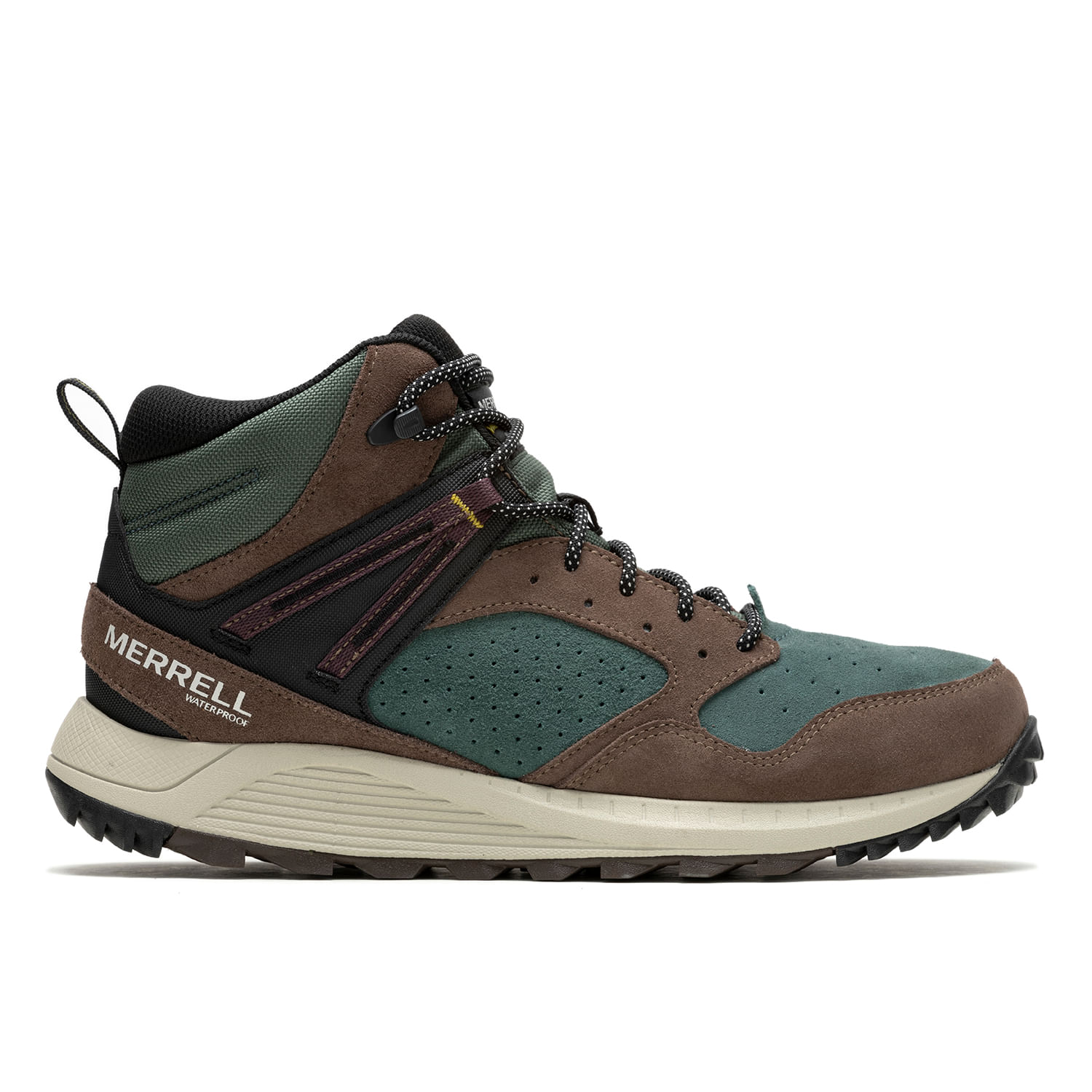 Merrell - Botin Hombre Wildwood Mid Ltr Waterproof Verde Musgo