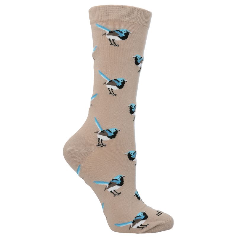 Calcetin-Bambu-Mujer-Bird-Beige-Crudo-Rockford