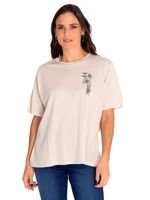 Polera-Manga-Corta-Casual-Mujer-Oversized-Sketch-Floral-Graphic-Tee-1-Beige-Crudo-Cat