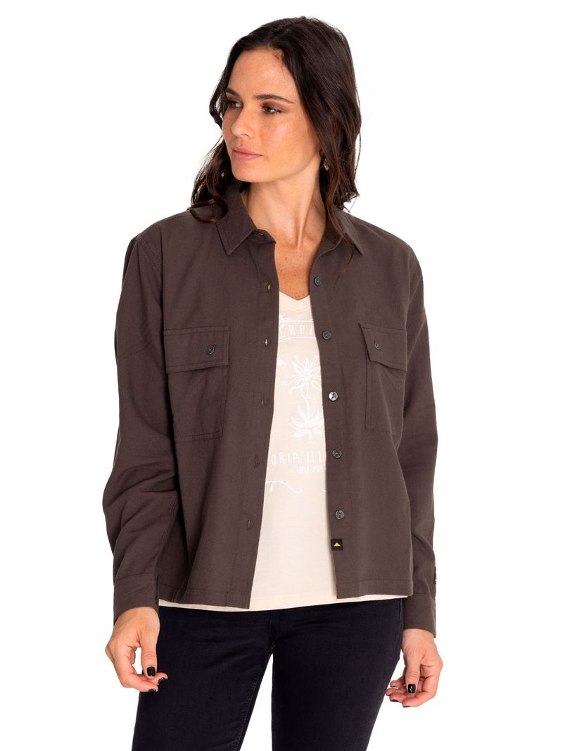 Blusa-Manga-Larga-Casual-Mujer-Heritage-Uniform-Boxy-L-S-Shirt-Negro-Cat