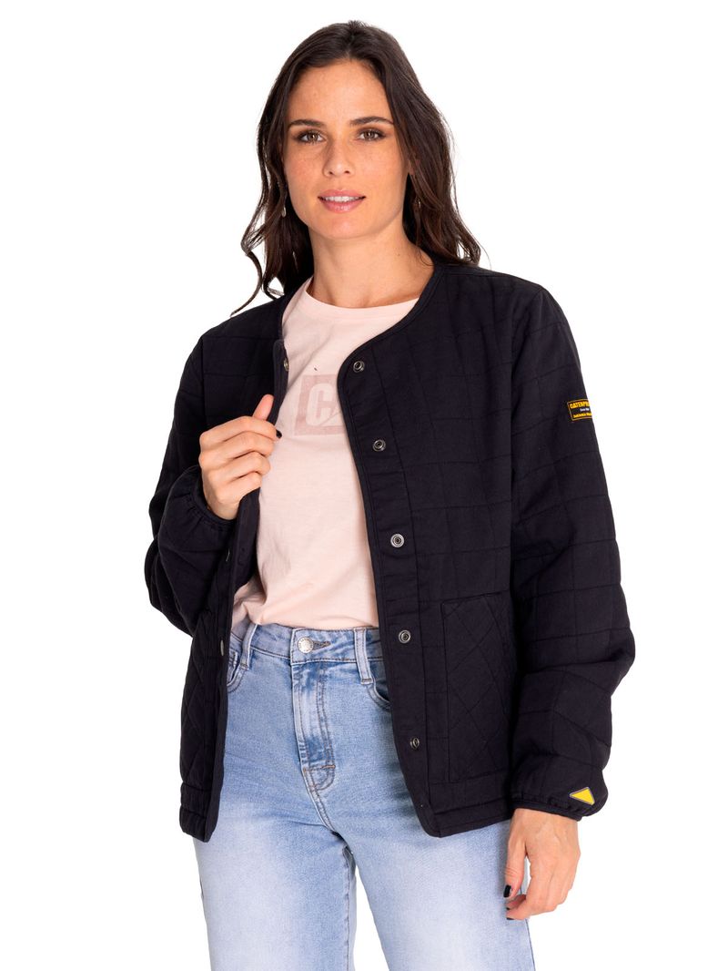 Chaqueta-Casual-Mujer-Heritage-Uniform-Lightweight-Quilted-Jacket-Negro-Cat