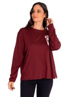 Polera-Manga-Larga-Casual-Mujer-Oversized-Sketch-Floral-L-S-Graphic-Tee-Rojo-Cat