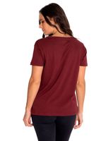 Polera-Manga-Corta-Casual-Mujer-Caterpillar-Script-V-Neck-Tee-Rojo-Cat