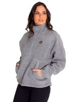 Polar-Casual-Mujer-Sherpa-Fleece-Snap-Front-Pullover-Jacket-Gris-Cat