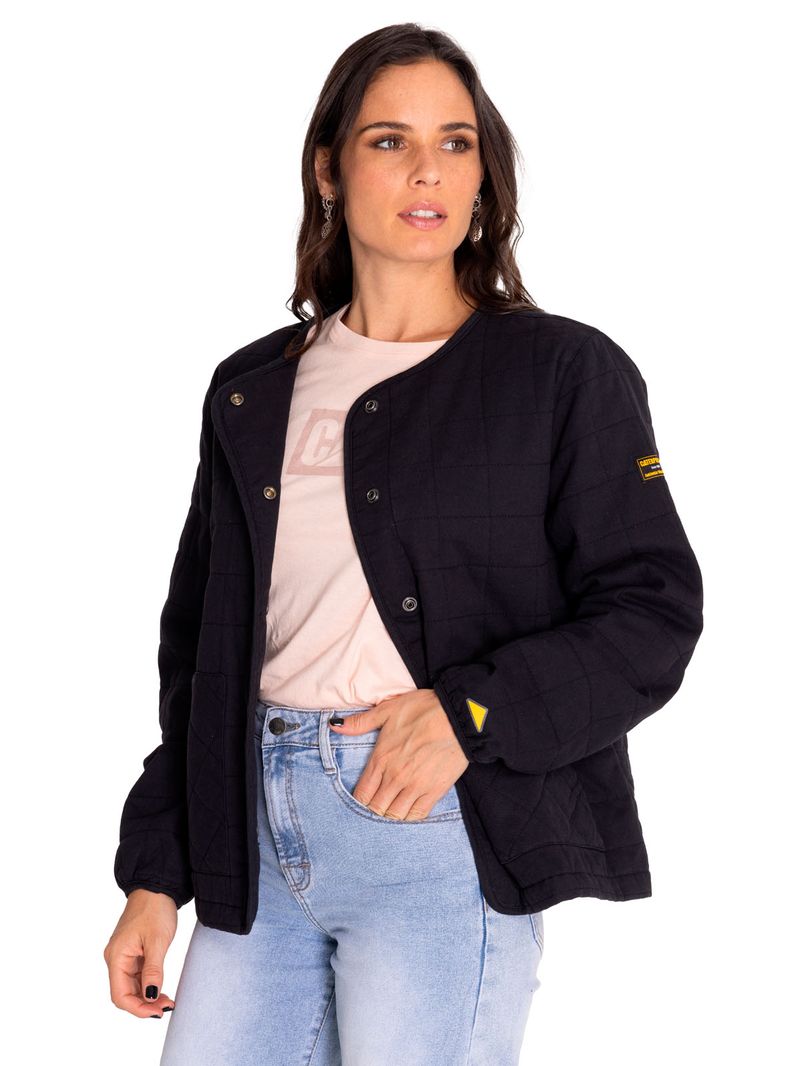 Chaqueta-Casual-Mujer-Heritage-Uniform-Lightweight-Quilted-Jacket-Negro-Cat