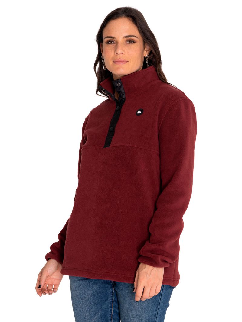 Polar-Casual-Mujer-W-Polar-Fleece-Half-Snap-Jacket-Rojo-Cat