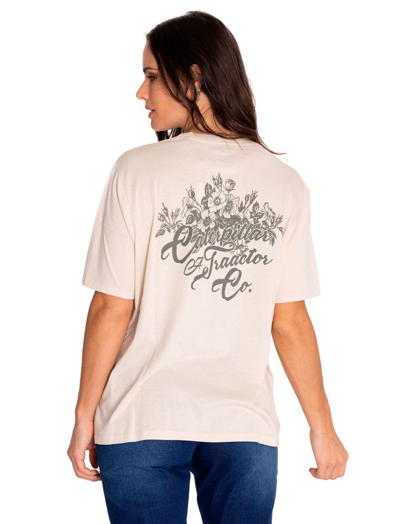 Polera-Manga-Corta-Casual-Mujer-Oversized-Sketch-Floral-Graphic-Tee-1-Beige-Crudo-Cat