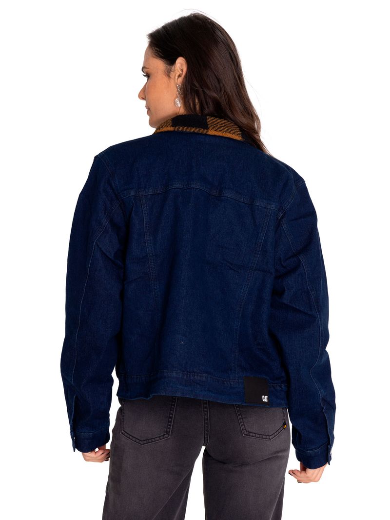Chaqueta-Denim-Mujer-Denim-Plaid-Lined-Jacket-Azul-Cat