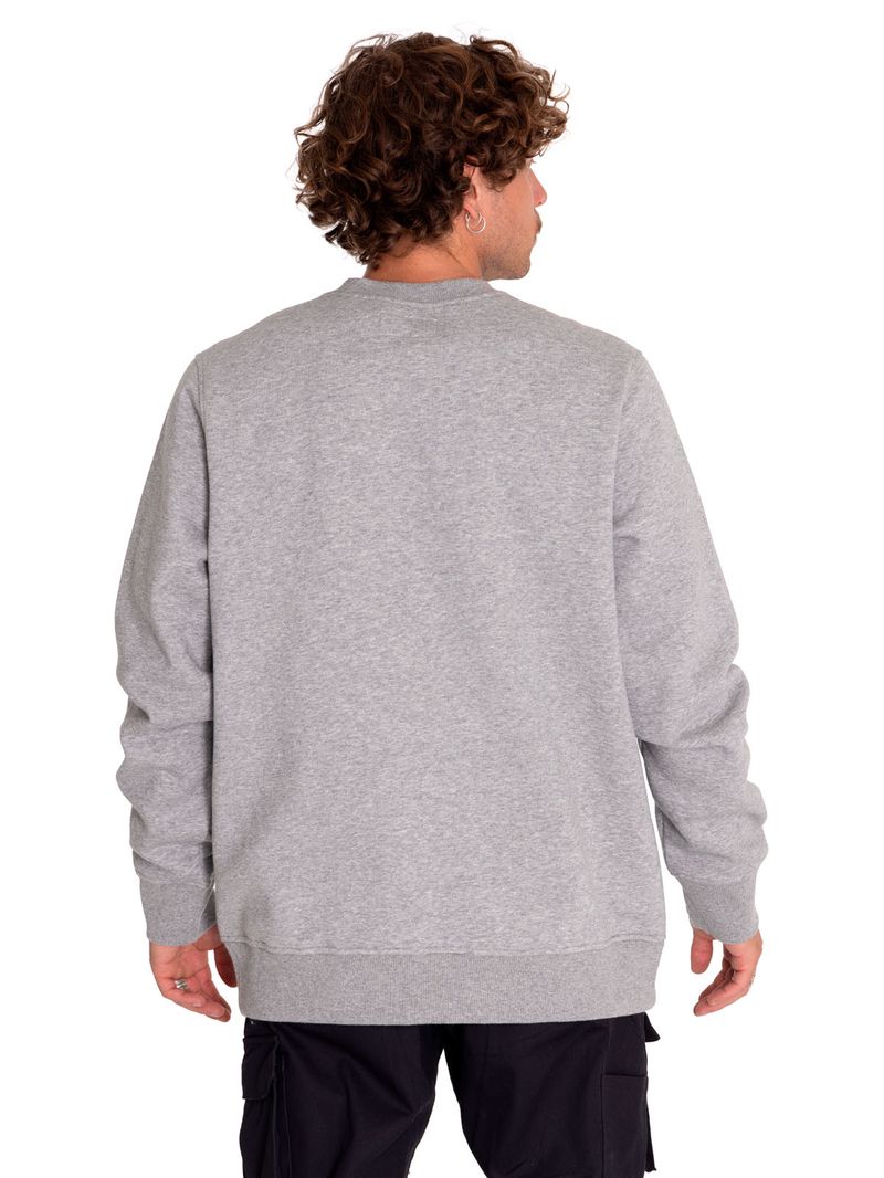 Poleron-Casual-Unisex-Caterpillar-Logo-Crewneck-Sweatshirt-Gris-Cat