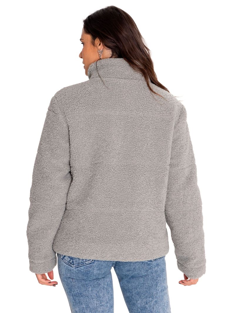 Polar-Casual-Mujer-Insulated-Full-Zip-Teddy-Jacket-Gris-Cat
