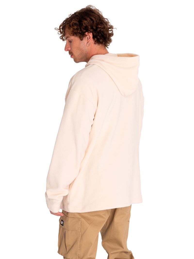 Poleron-Casual-Unisex-Microfleece-Pullover-Hoodie-Beige-Crudo-Cat