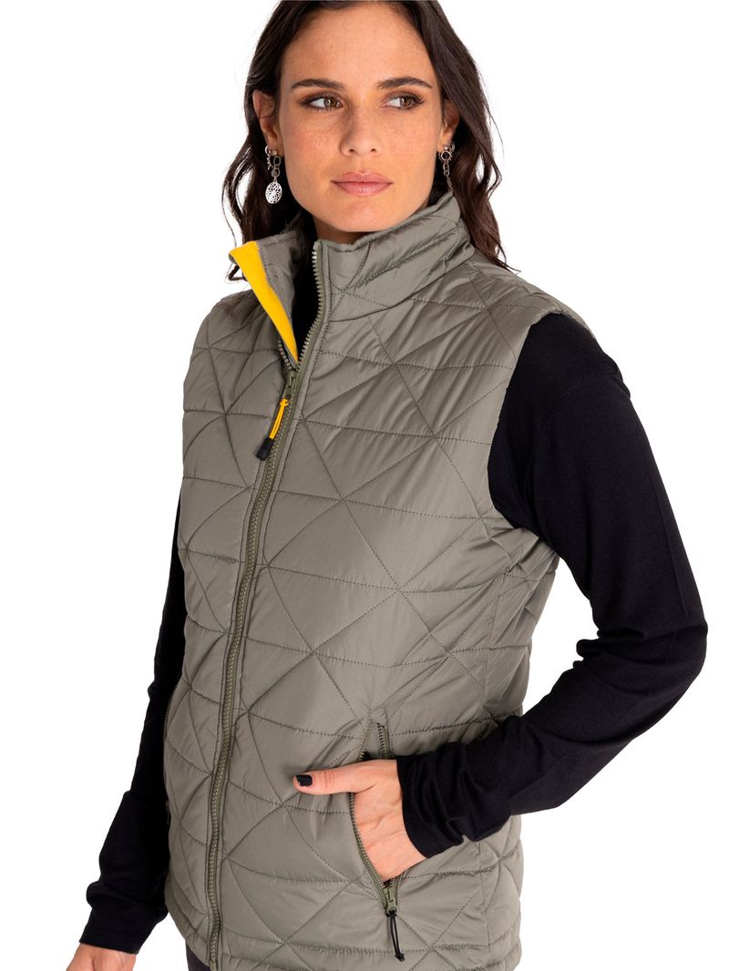 Chaqueta-Sin-Manga-Casual-Mujer-W-Mediumweight-Insulated-Triangle-Quilted-Vest-Verde-Cat