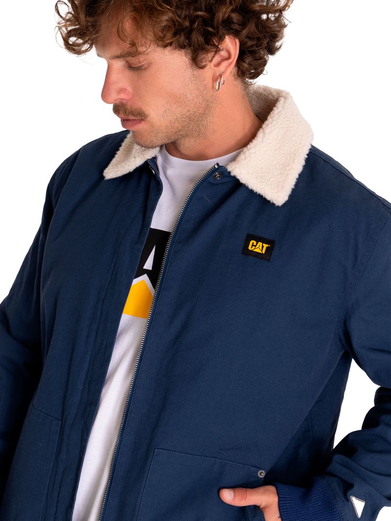 Chaqueta-Casual-Hombre-Sherpa-Lined-Chore-Jacket-Azul-Cat