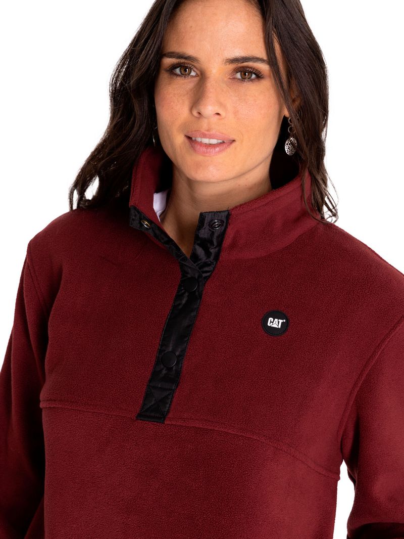 Polar Casual Mujer W Polar Fleece Half Snap Jacket Rojo Cat