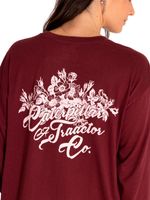 Polera-Manga-Larga-Casual-Mujer-Oversized-Sketch-Floral-L-S-Graphic-Tee-Rojo-Cat