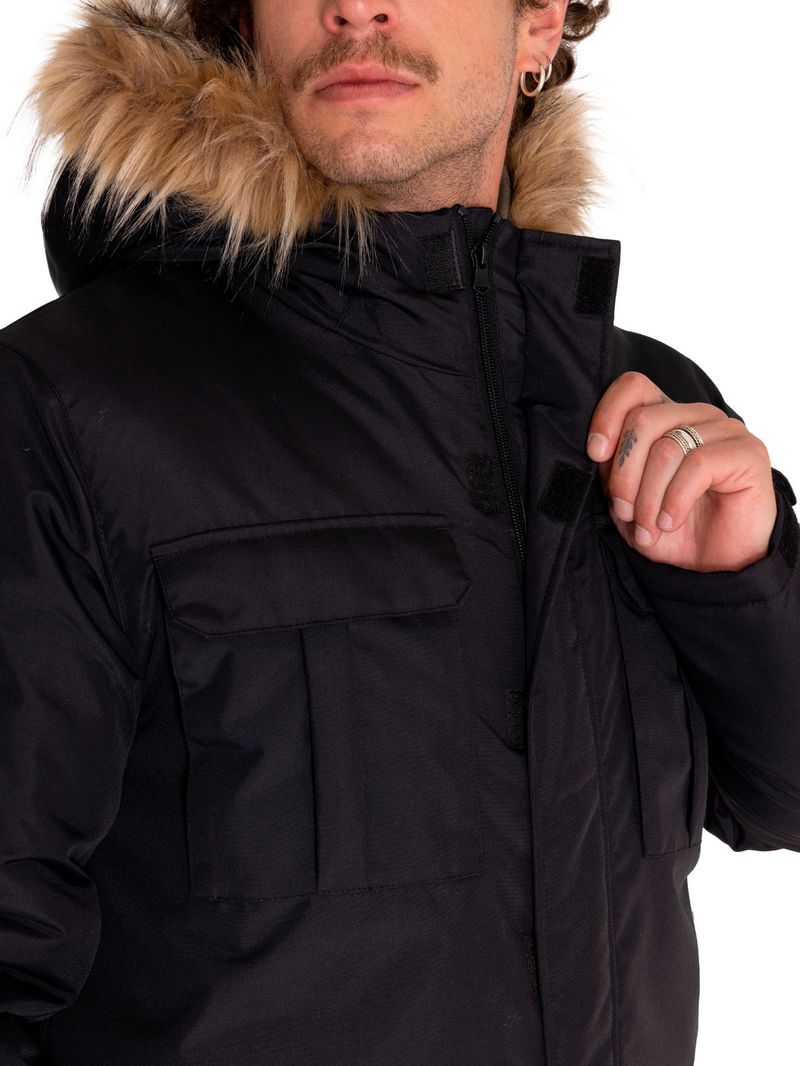 Parka Casual Hombre Mediumweight Insulated Utility Parka Negro Cat
