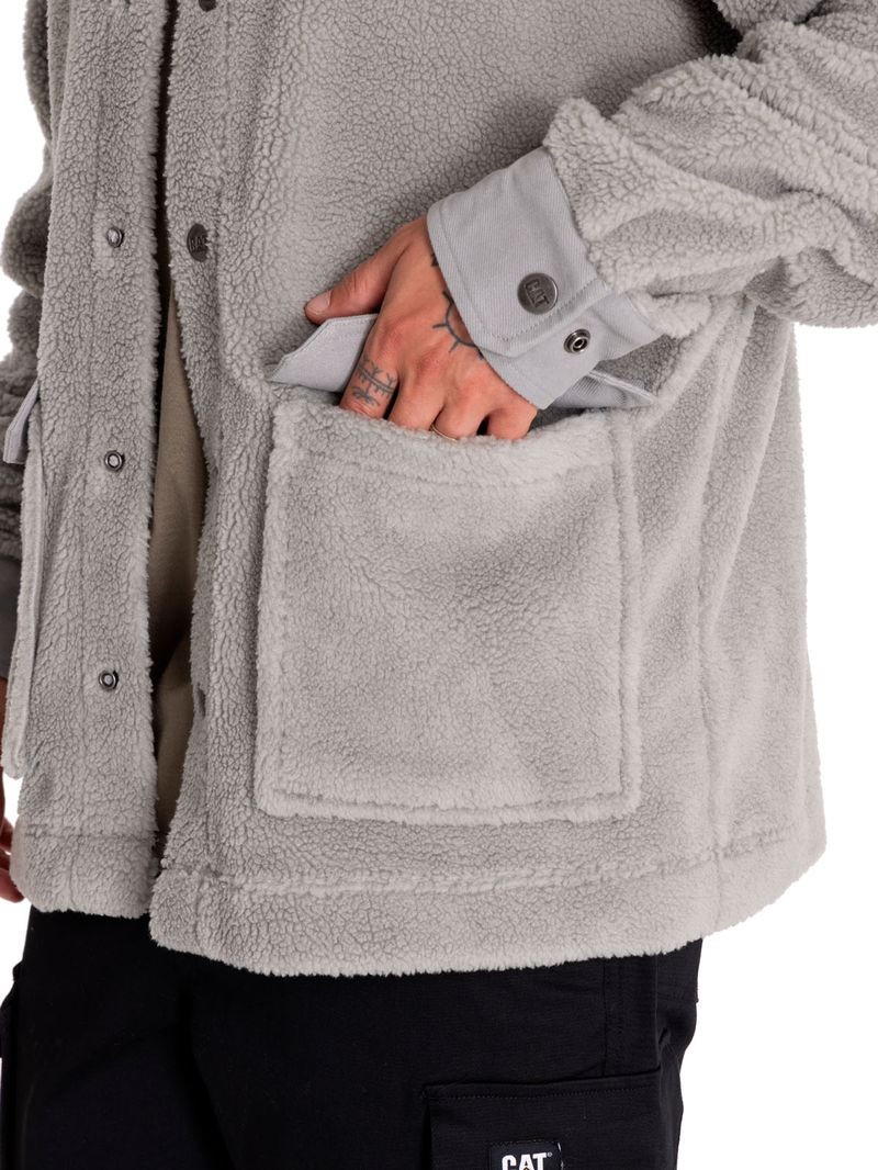Polar-Casual-Hombre-Sherpa-Jacket-Gris-Cat