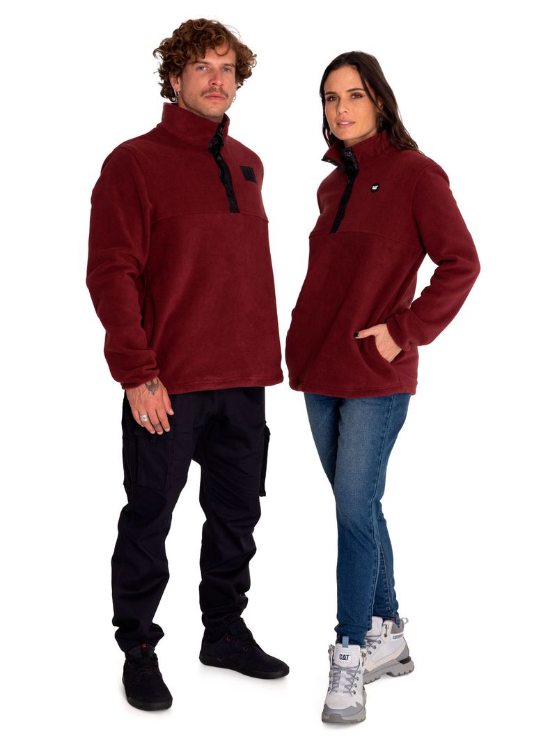 Polar-Casual-Mujer-W-Polar-Fleece-Half-Snap-Jacket-Rojo-Cat