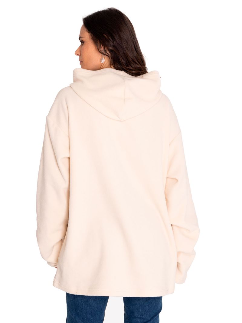 Poleron-Casual-Unisex-Microfleece-Pullover-Hoodie-Beige-Crudo-Cat