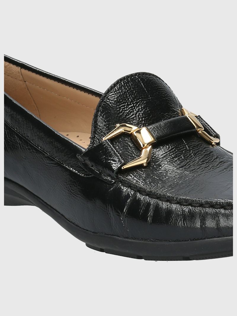 Mocasín Cuero Mujer Natalia Negro