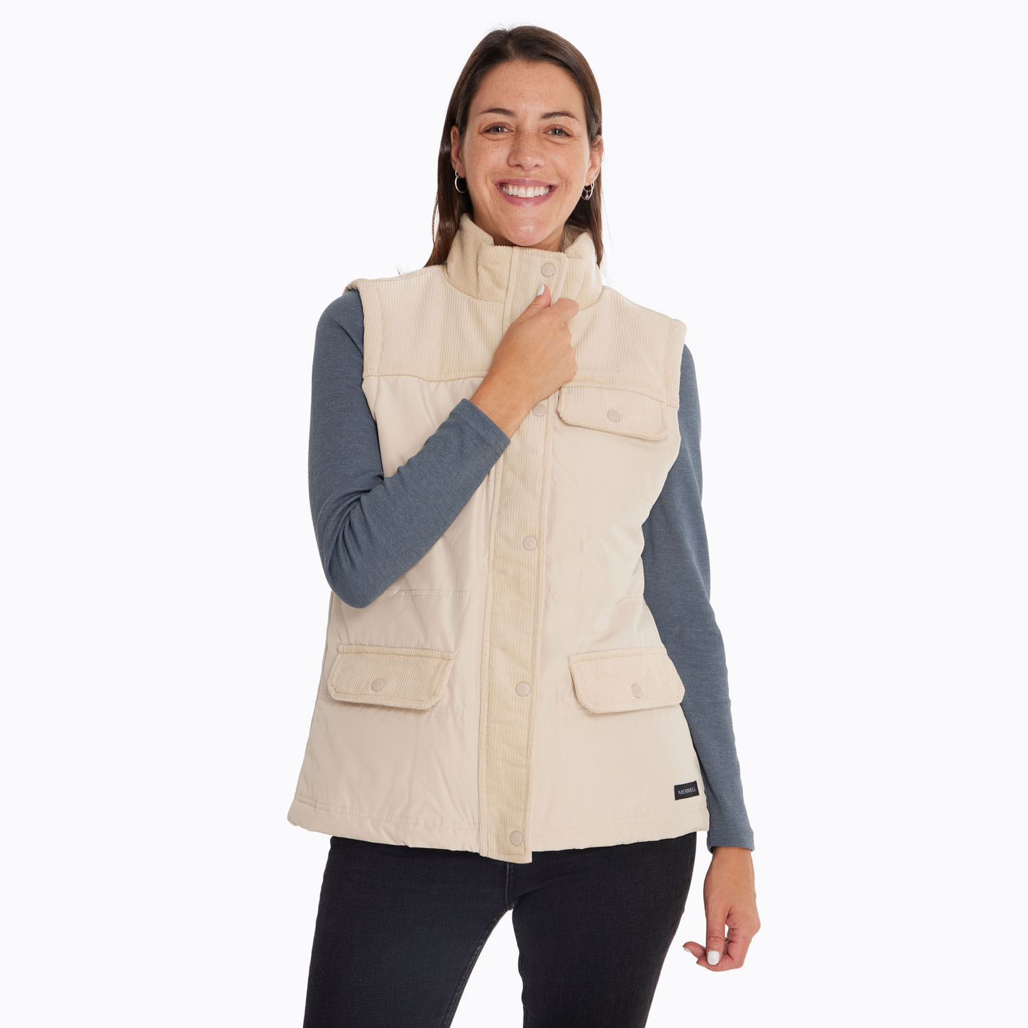 Chaqueta Sin Mangas Casual Hombre Mediumweight Insulated Triangle Quilted  Vest Negro Cat