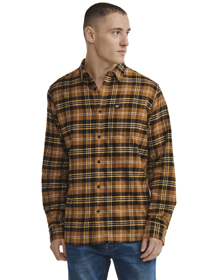Camisa-Manga-Larga-Casual-Hombre-Foundation-Flannel-Ls-Shirt-Cafe-Cat