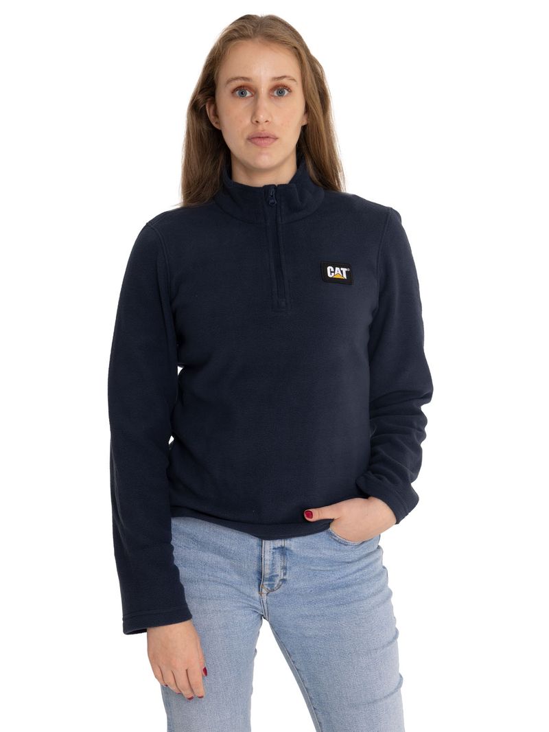 Polar-Casual-Mujer-Women-S-Microfleece-Quarter-Zip-Azul-Cat