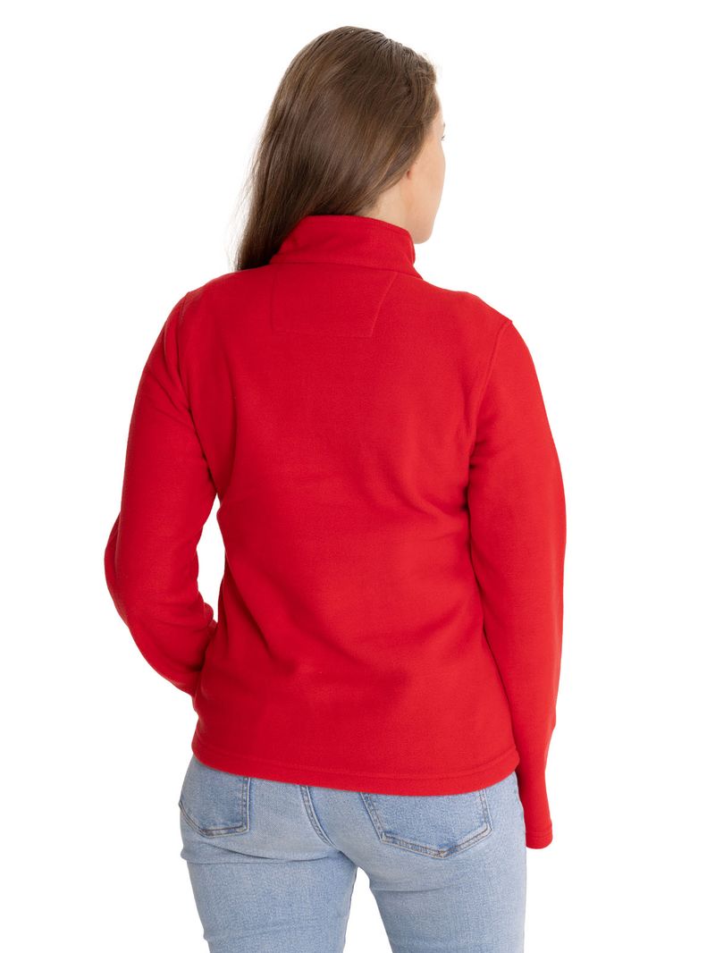Polar-Casual-Mujer-Women-S-Microfleece-Quarter-Zip-Rojo-Cat