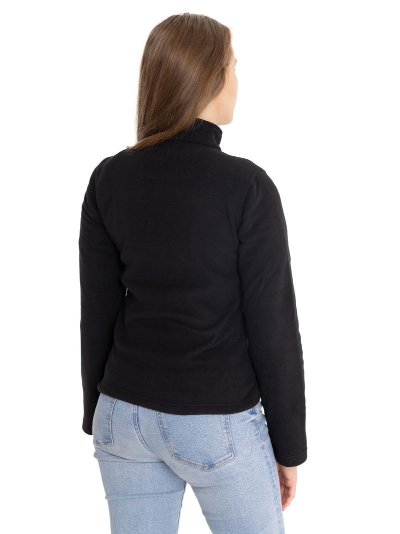 Polar-Casual-Mujer-Women-S-Microfleece-Quarter-Zip-Negro-Cat