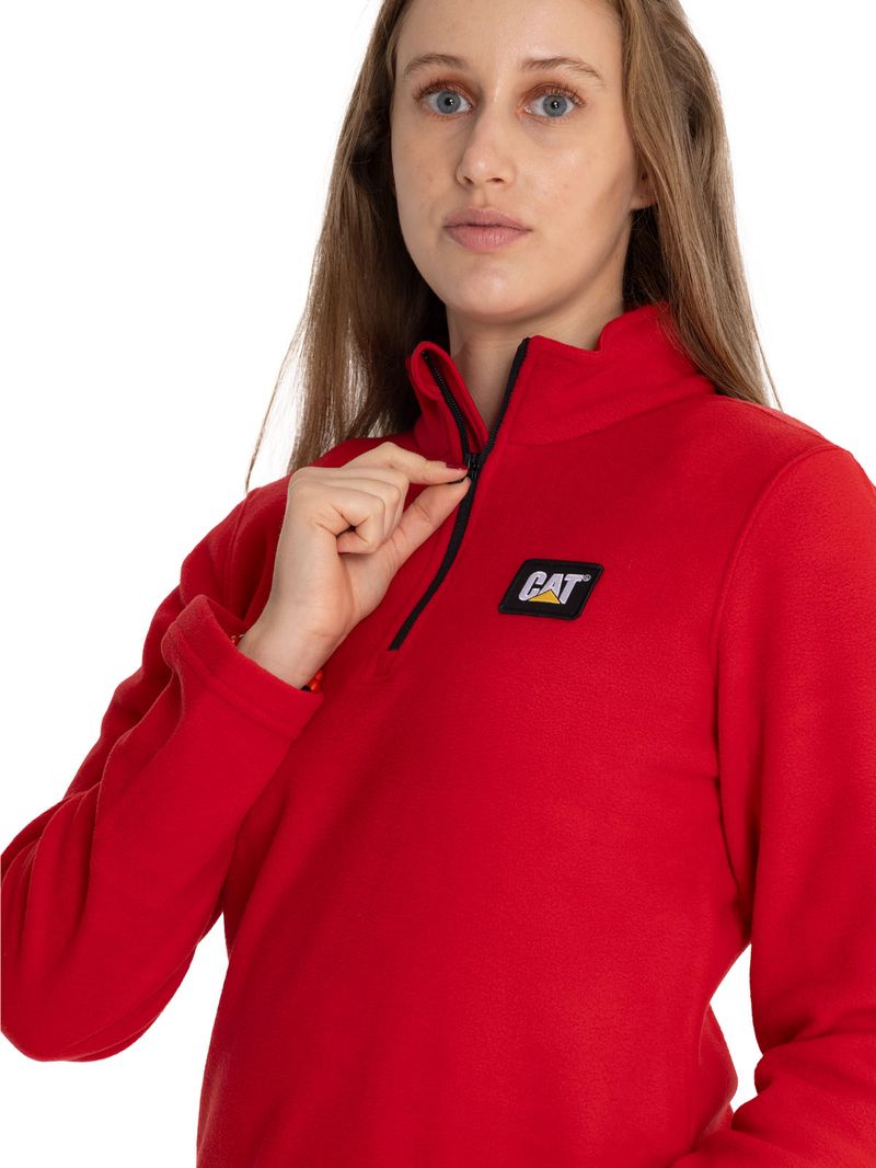 Polar-Casual-Mujer-Women-S-Microfleece-Quarter-Zip-Rojo-Cat