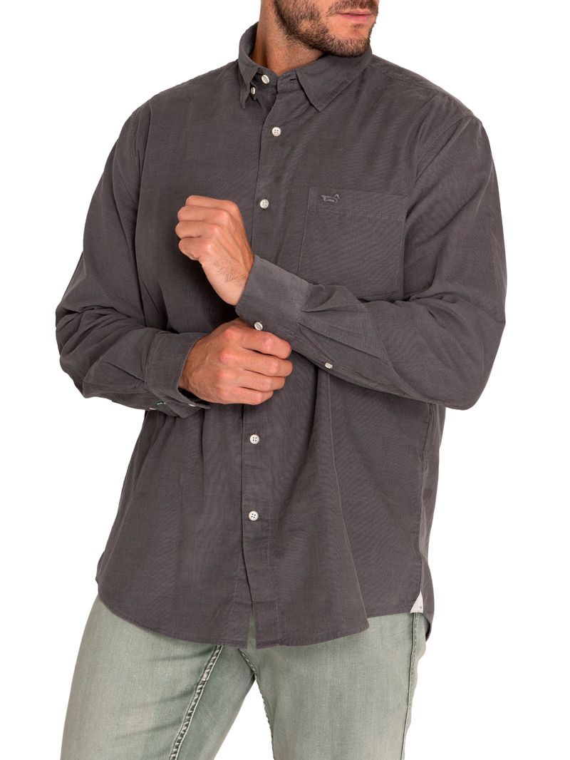 Camisa-Algodon-Organico-Hombre-Corduroy-Gris-Rockford
