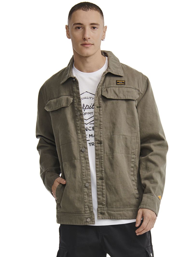Chaqueta-Casual-Unisex-HERITAGE-UNIFORM-TWILL-SHIRT-JACKET-VERDE-CAT